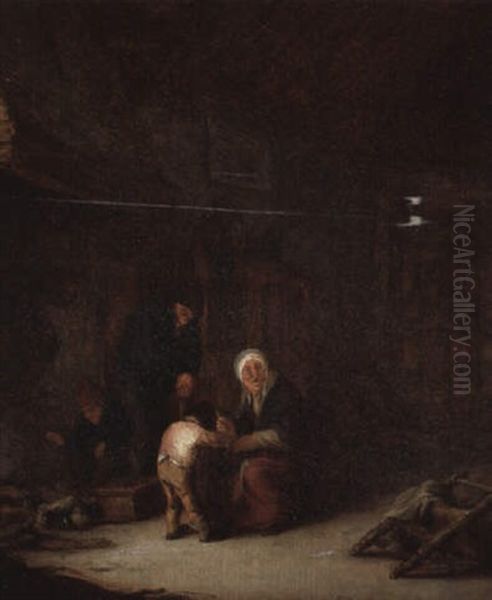Famille De Paysans Dans Un Interieur - view 1