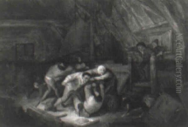 Fighting Peasants In An Inn - view 1