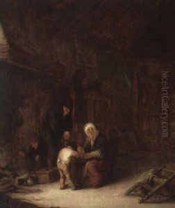 Peasant Interior by Isaac Van Ostade