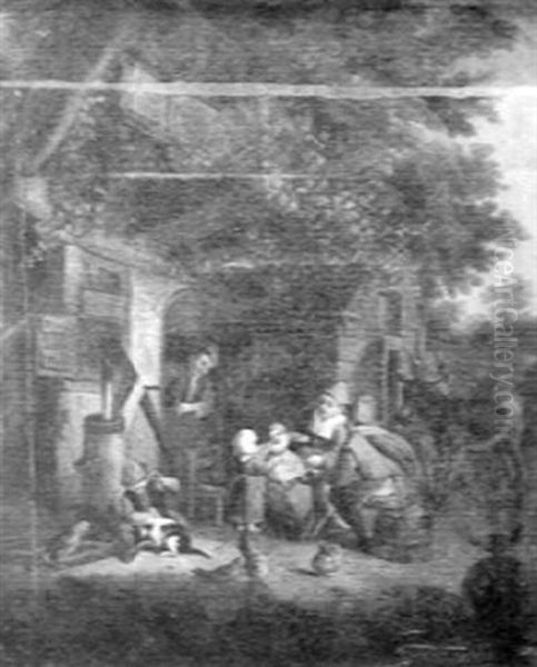 Peasant Family Outside The Farmhouse - view 1