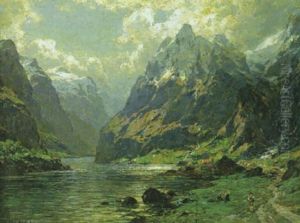 Am Naerofjord by Carl August (Karl M.) Osterley