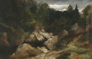 Felsiger Waldbach by Gustav Osterroht