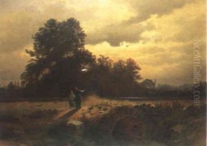 Landschaft Mit Bauern Und Federvieh