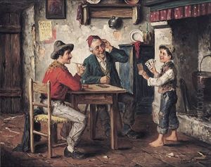 In Einer Landlichen Taverne Zeigt Ein Knabe Kartenspieltricks In Einer Landlichen Taverne Zeigt Ein Knabe Kartenspieltricks