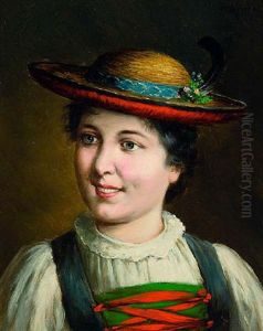 Portrat Eines Tiroler Madchens In Tracht