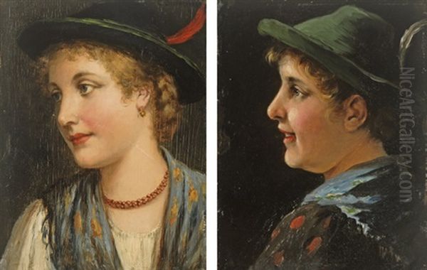 Portraits Of A Tyrolean Girls; Pair) - view 1
