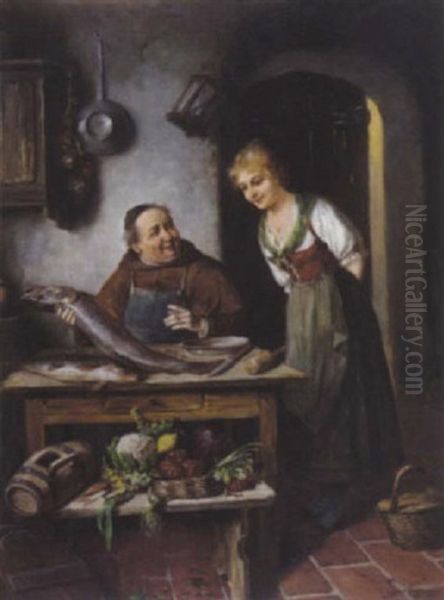 Kucheninterieur Mit Monch Und Magd - view 1