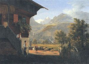 Bauernhof Mit Ziegenhirte