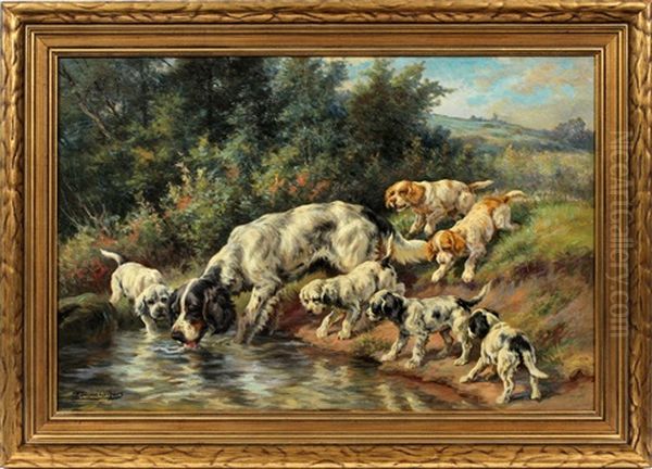 Pointer And Six Puppies - view 1