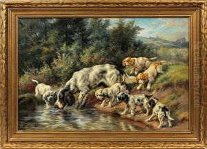 Pointer And Six Puppies by Edmund Henry Osthaus