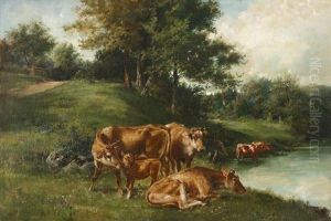 Cows By A Stream Cows By A Stream