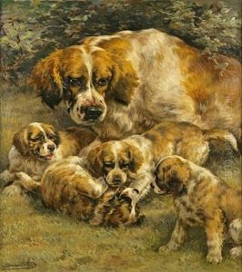 A Family Of Puppies by Edmund Henry Osthaus