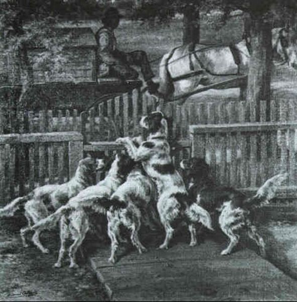 Five Spaniels At The Gate - view 1