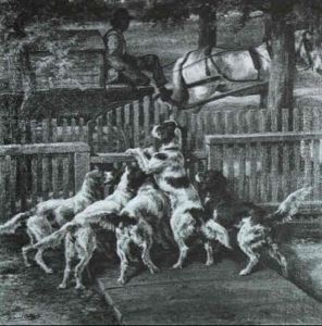 Five Spaniels At The Gate