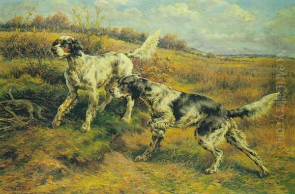 English Setters On The Scent - view 1