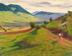 Summer Mountain Landscape With Goats Summer Mountain Landscape With Goats