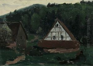 Bauernhauser (study) by Hermann Osthoff