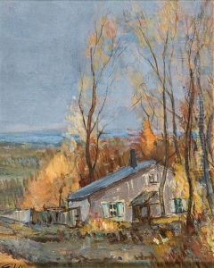 Einsames Haus In Herbstlicher Landschaft by Ilya Semenovich Ostroukhov