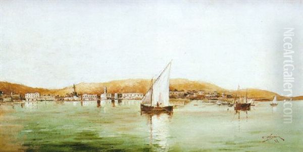 Paisaje Costero Con Barcos De Vela - view 1