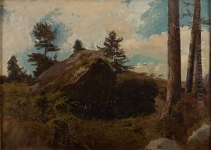 Landscape With Rock by Eugene Ott