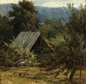 Farmyard With Poultry by Johann Nepomuk Ott