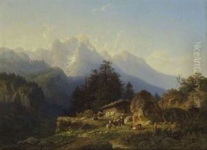 Alm Im Hochgebirge by Johann Nepomuk Ott