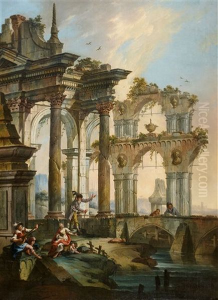Architekturcapriccio Mit Figuren - view 1