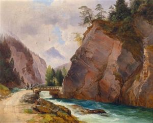 Begegnung In Der Gebirgsklamm