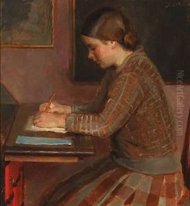 A Girl At A Writing Desk