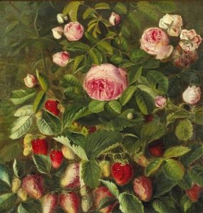Pink Roses And Strawberries Pink Roses And Strawberries