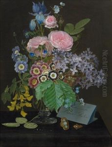 Bouquet Of Flowers With Dedication To The Ballet Dancer Lucile Grahn (1819-1907)