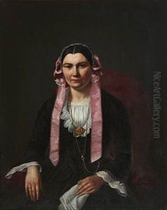 A Pair Of Portraits Of A Married Couple by Otto Didrik Ottesen
