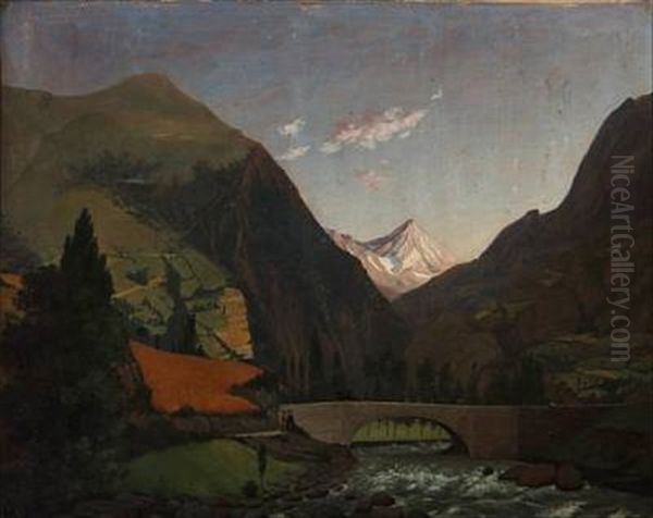 Scene From The Lyz Valley In The Pyrenees With The Spa St. Saveur - view 1