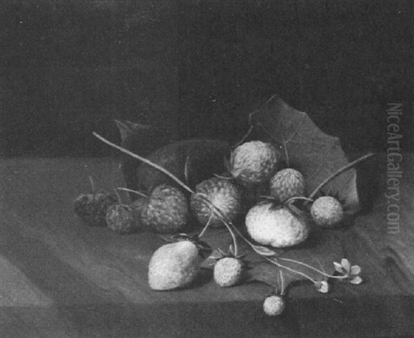 Still Life With Strawberries On A Marble Ledge - view 1