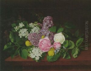 Still Life Of Lilac And Roses by Otto Didrik Ottesen