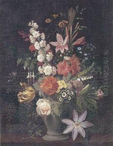 Broget Buket I En Vase by Otto Didrik Ottesen