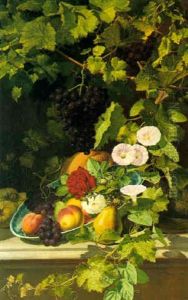 Still Life With Fruit And Flowers Under A Grape Vine Still Life With Fruit And Flowers Under A Grape Vine