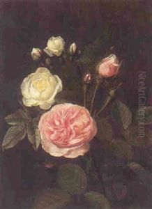 Hvide Og Lyserode Roser by Otto Didrik Ottesen