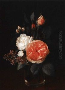 Still Life Of Roses Adn Lilacs Still Life Of Roses Adn Lilacs