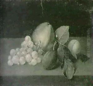 Stilleben Med Apple, Vindruvor Och Plommon Stilleben Med Apple, Vindruvor Och Plommon