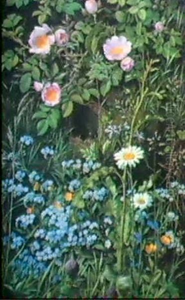 Wild Roses, Daisies, Buttercupforget-me-not And A Skylark's Nest. - view 1