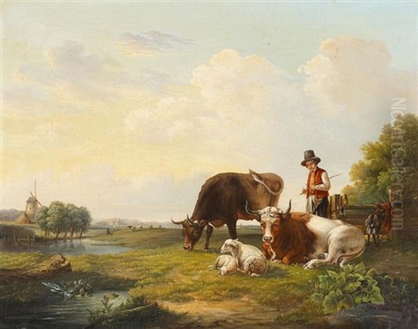 Hollandische Weidelandschaft Mit Vieh - view 1