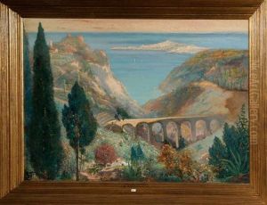 Vue Du Viaduc D'eze by Henri Ottevaere