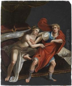 Joseph And Potiphar's Wife by Pasquale Ottino