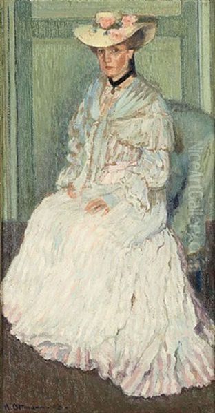 Portrait De Jeune Femme Au Chapeau Fleuri - view 1