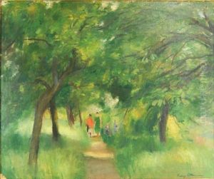 Allee De Sous-bois Au Printemps by Henri Ottmann