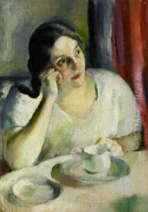 Portrait De Madame Ottmann, Harmonie Blanche by Henri Ottmann