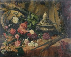 Nature Morte Aux Fleurs Et Aubrule-parfum Nature Morte Aux Fleurs Et Aubrule-parfum