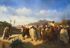 Funerailles D'un Dignitaire Maure, Pres De Tanger by Pharamond Blanchard