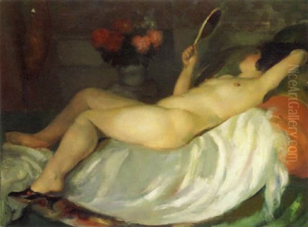 Nu Allonge Au Miroir - view 1